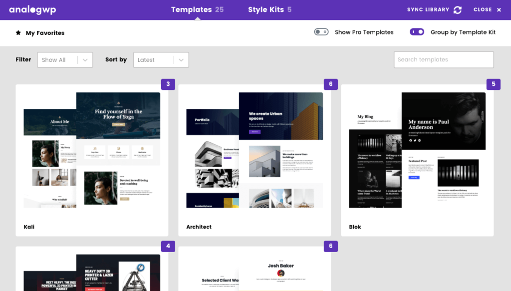Style Kits 1.3.8 - Improved import method and template gallery - AnalogWP