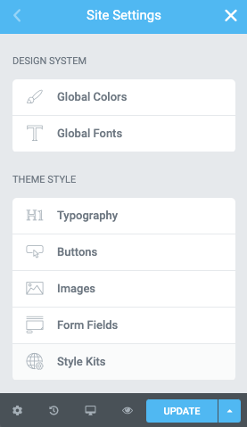 Elementor Site Settings